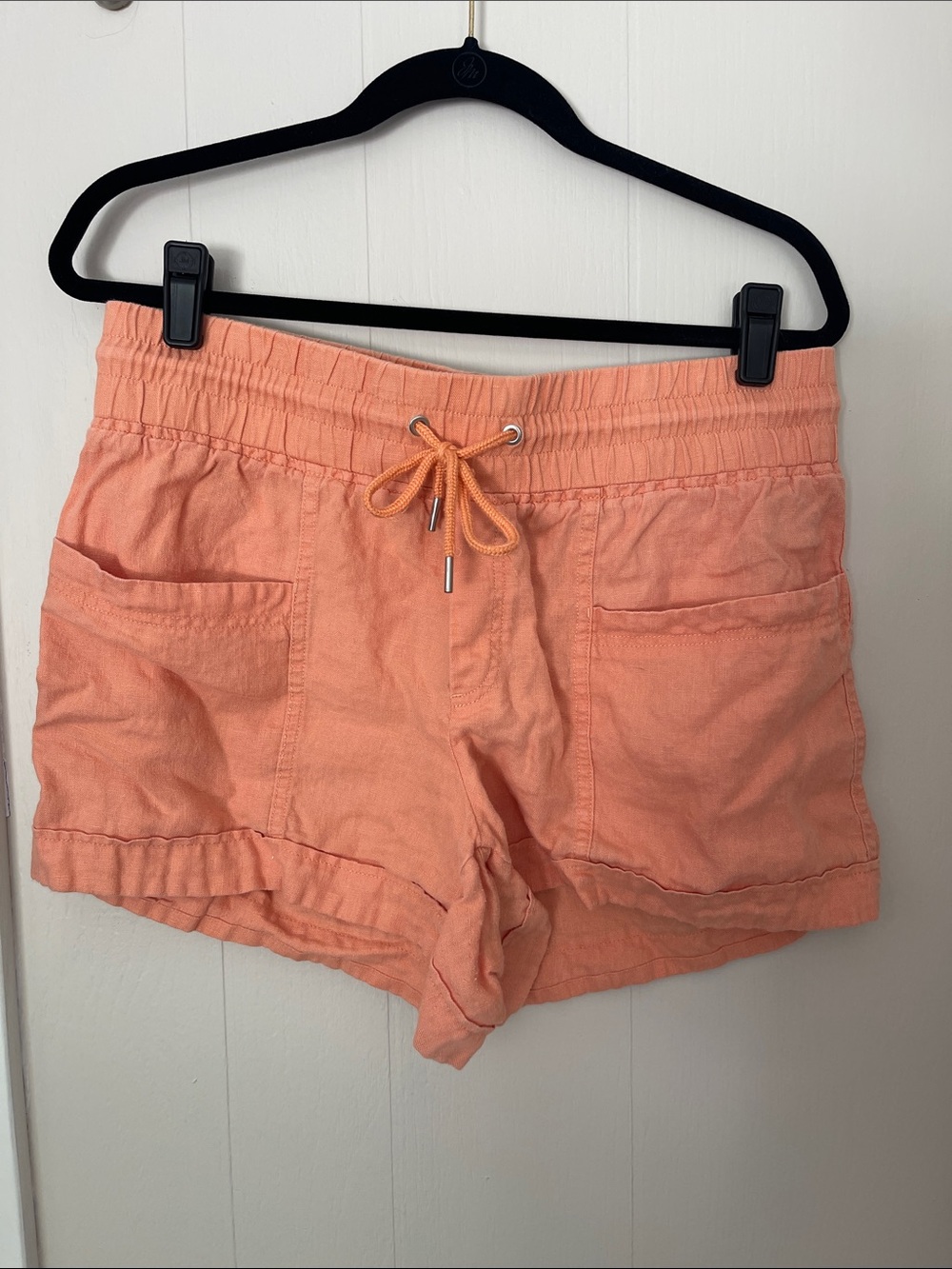 Athleta Women's coral Linen Drawstring Shorts
